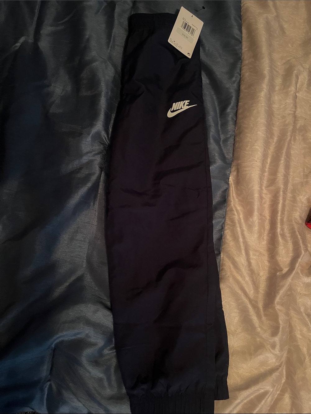 Nike Kids Navy Joggers with White Swoosh